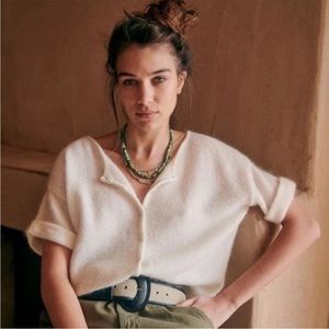 Sezane Mohair Wool Blend Paco Jumper Kingdom Ecru Color Size Medium.